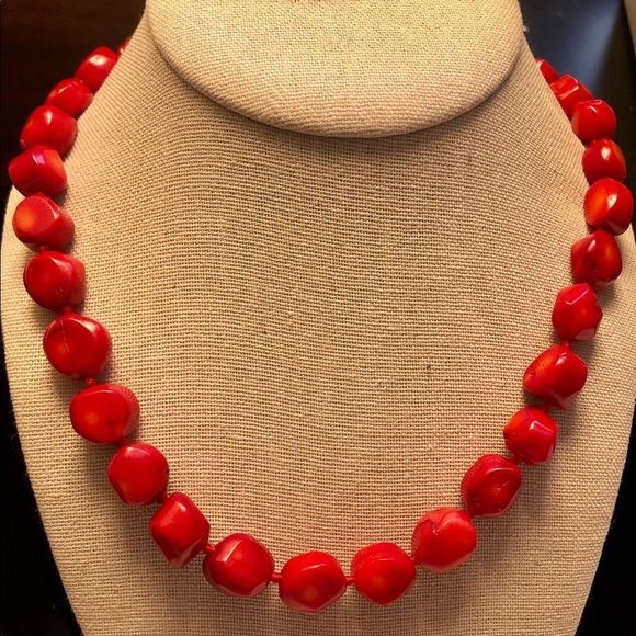 Sterling Silver Hand Knotted Coral Necklace - Picture 8 of 8